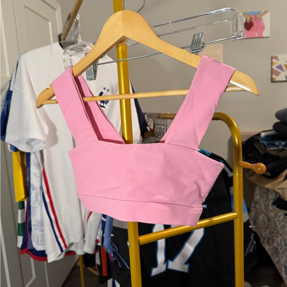 Wilo Pink Square Neck Sports Bra